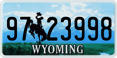 WY license plate 9723998