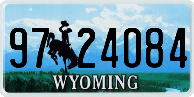 WY license plate 9724084