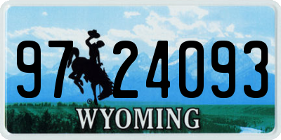WY license plate 9724093