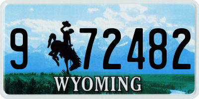 WY license plate 972482