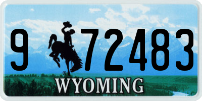WY license plate 972483
