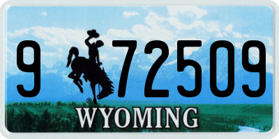 WY license plate 972509