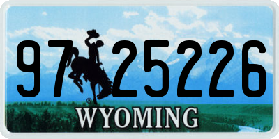 WY license plate 9725226