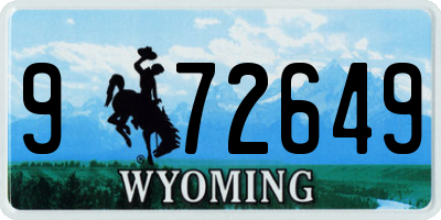 WY license plate 972649