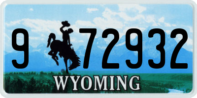 WY license plate 972932