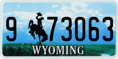 WY license plate 973063