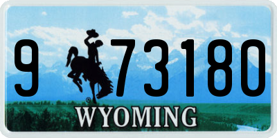 WY license plate 973180