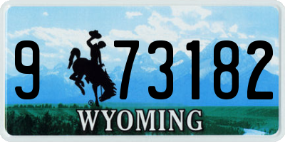 WY license plate 973182