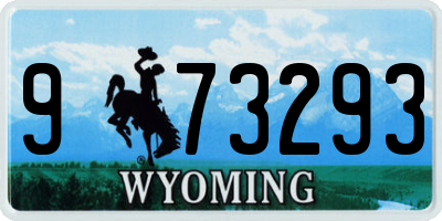 WY license plate 973293