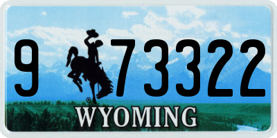 WY license plate 973322