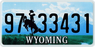 WY license plate 9733431