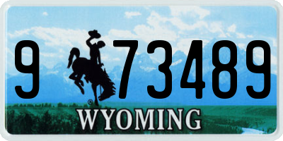 WY license plate 973489