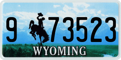 WY license plate 973523