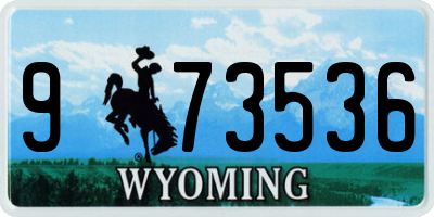 WY license plate 973536