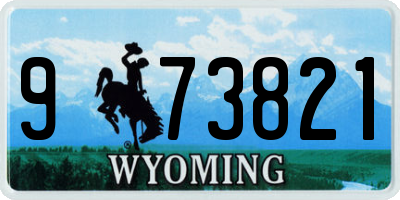 WY license plate 973821