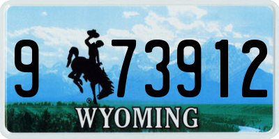 WY license plate 973912