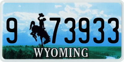 WY license plate 973933