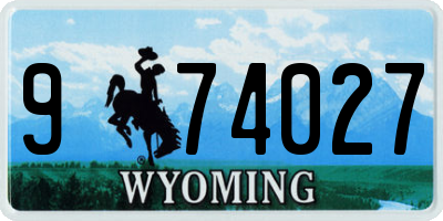 WY license plate 974027