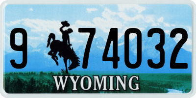 WY license plate 974032