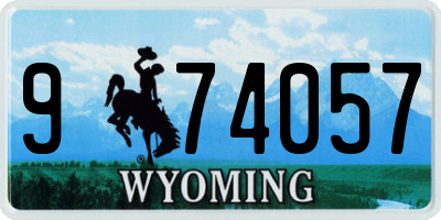 WY license plate 974057