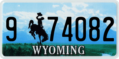WY license plate 974082
