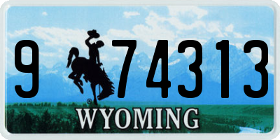 WY license plate 974313