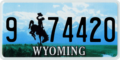 WY license plate 974420