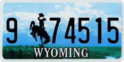 WY license plate 974515