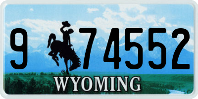 WY license plate 974552