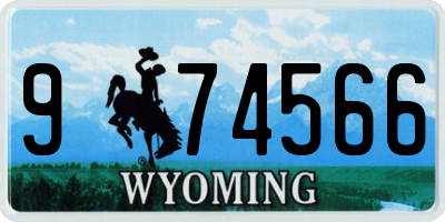 WY license plate 974566