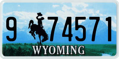 WY license plate 974571