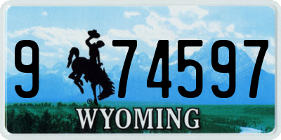 WY license plate 974597