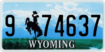 WY license plate 974637