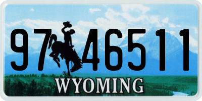WY license plate 9746511
