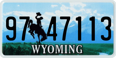 WY license plate 9747113