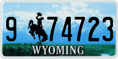 WY license plate 974723