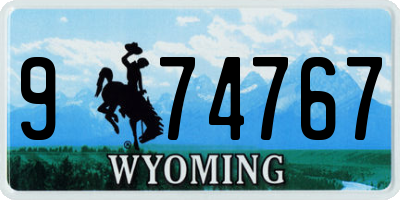 WY license plate 974767