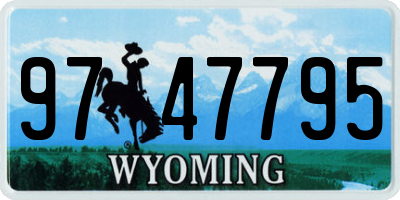 WY license plate 9747795