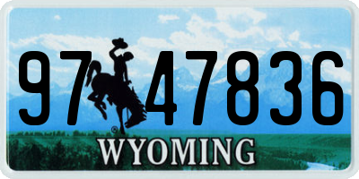 WY license plate 9747836