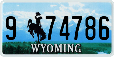 WY license plate 974786