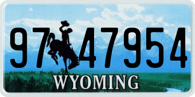 WY license plate 9747954