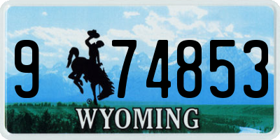WY license plate 974853