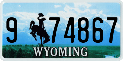 WY license plate 974867