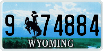 WY license plate 974884