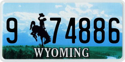 WY license plate 974886