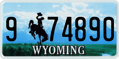WY license plate 974890