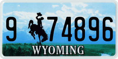 WY license plate 974896