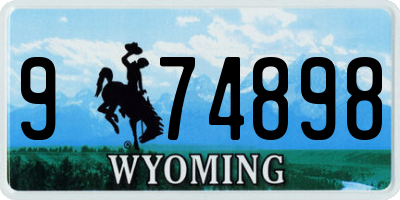 WY license plate 974898