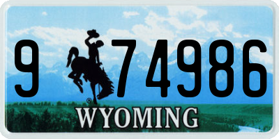 WY license plate 974986