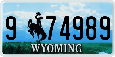 WY license plate 974989